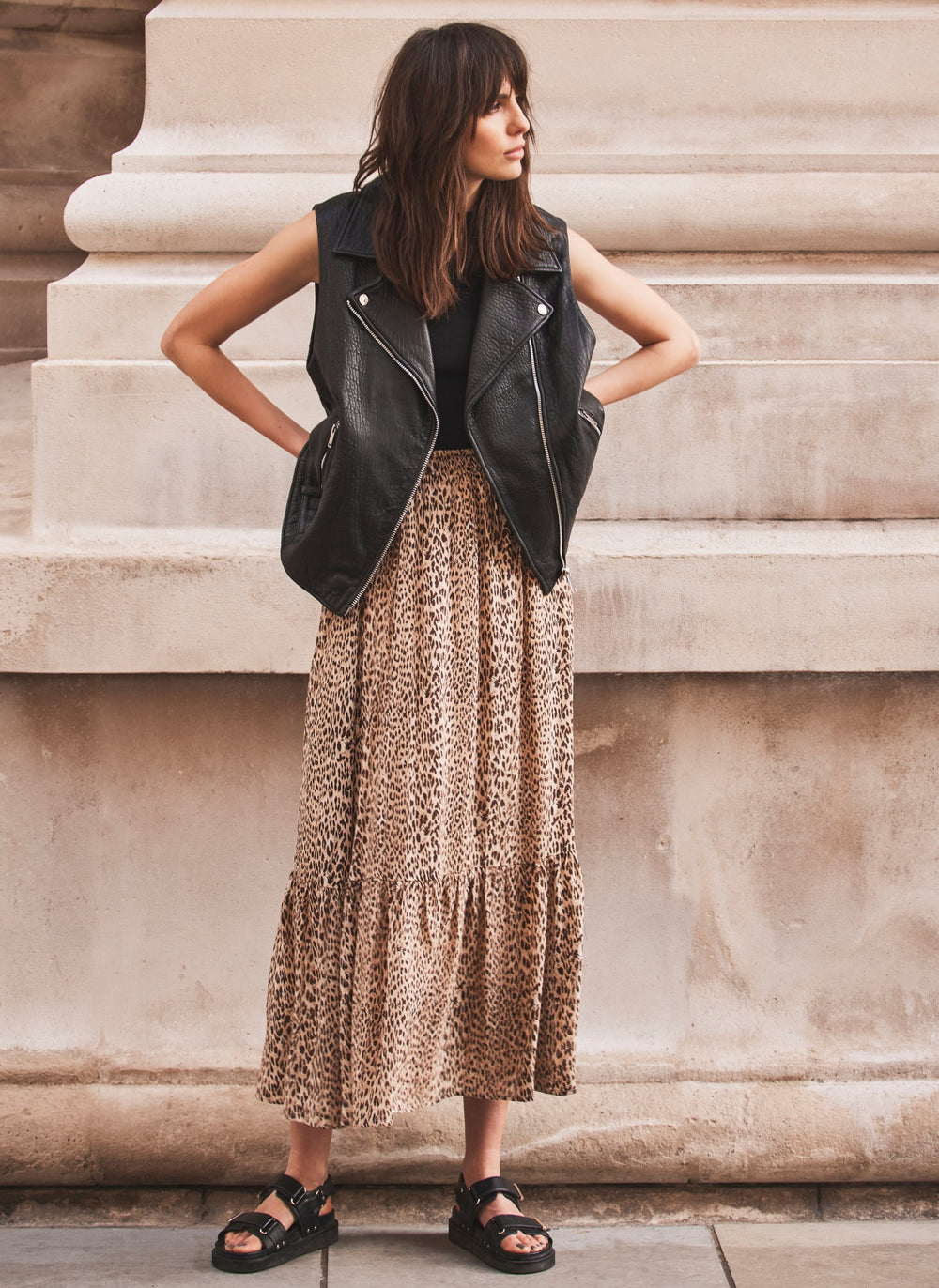 Black Leather Waistcoat