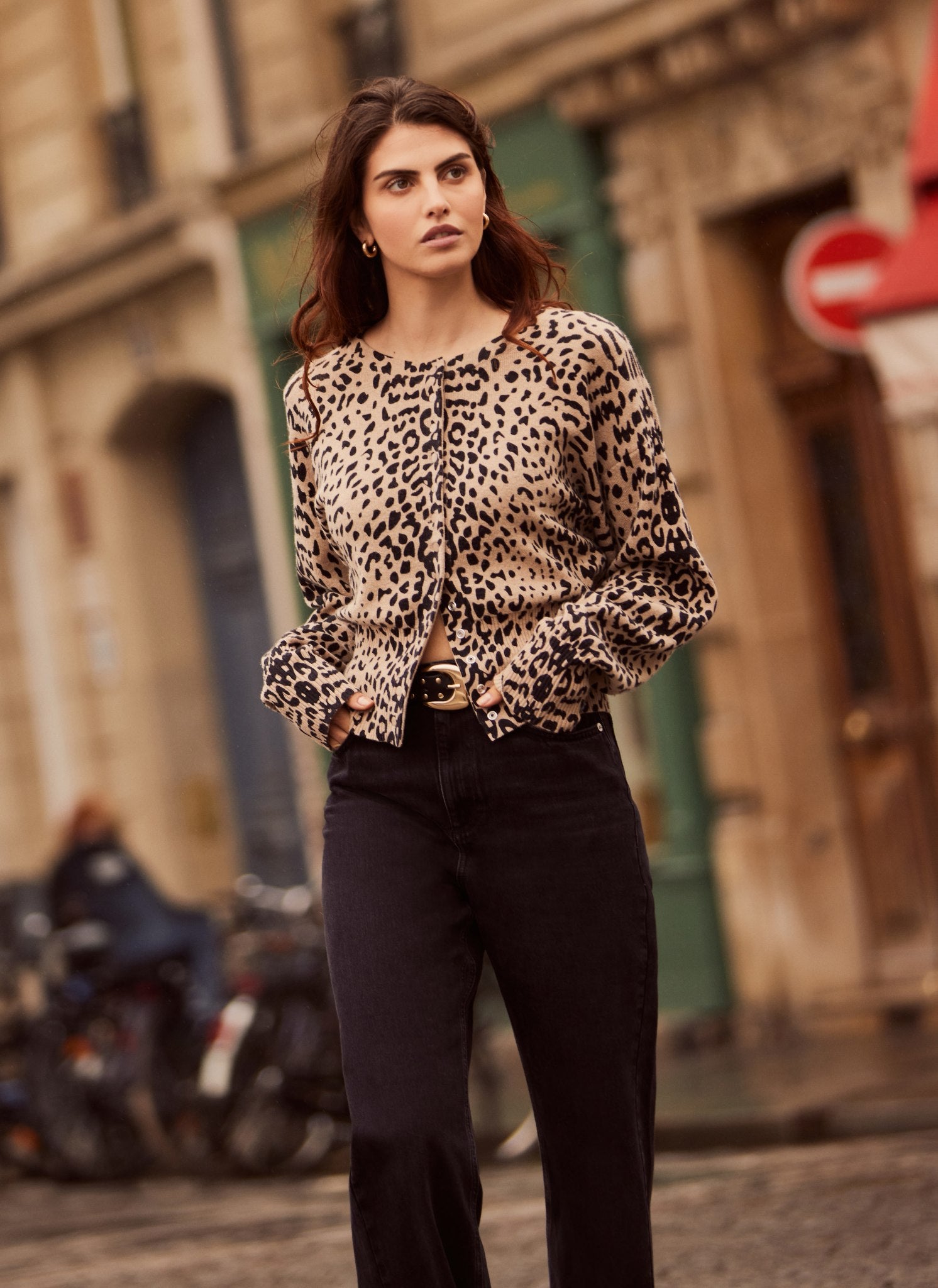 Leopard print cashmere cardigan hotsell