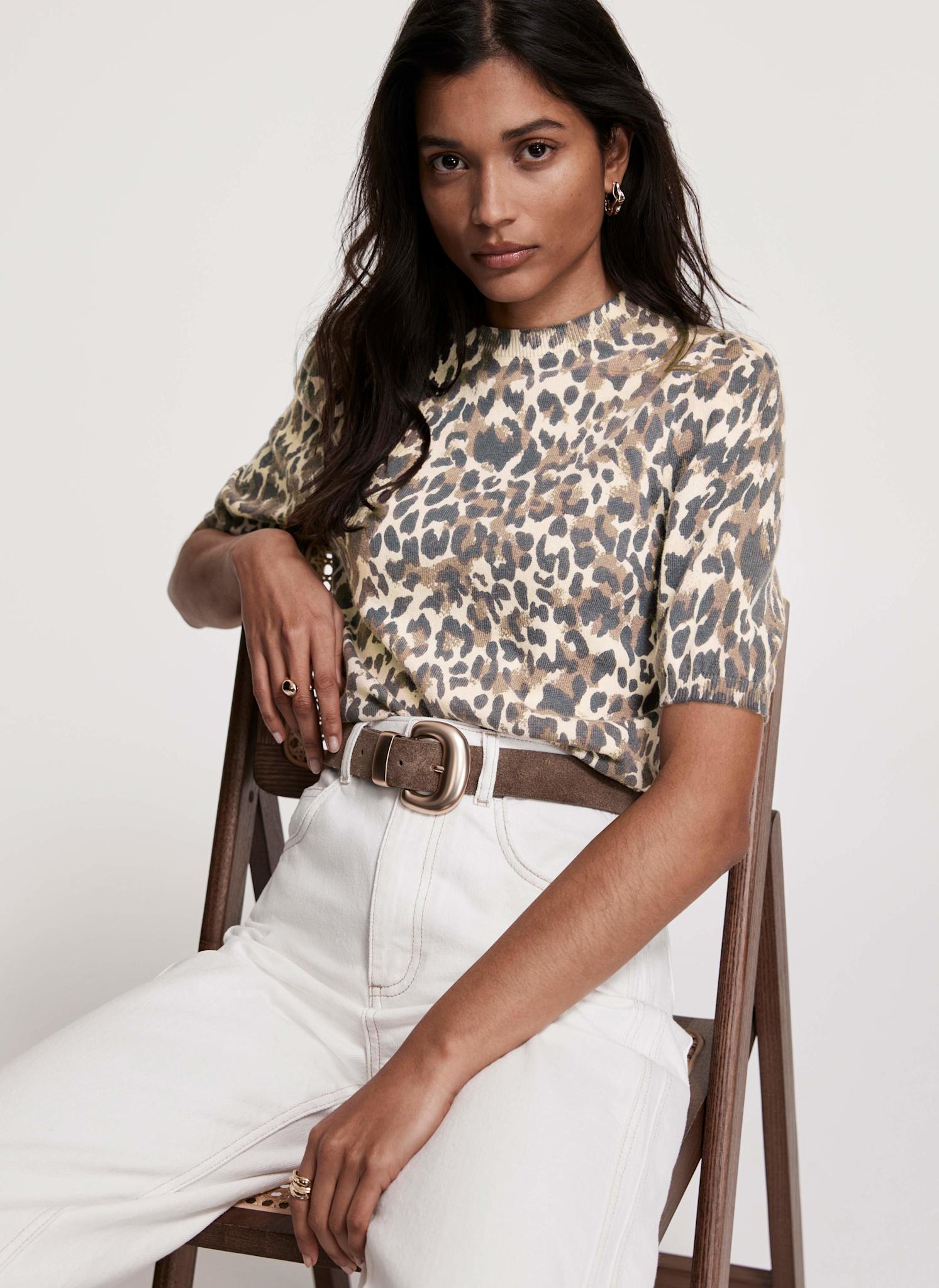 Leopard Print Knit Top – Mint Velvet - Main Image