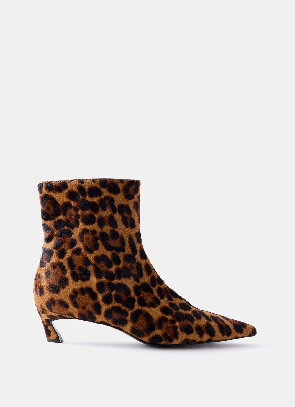 Issy Leopard Print Leather Textured Ankle Boot