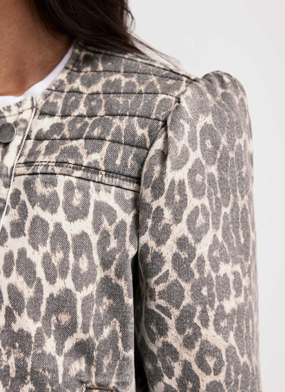 Leopard Print Denim Jacket
