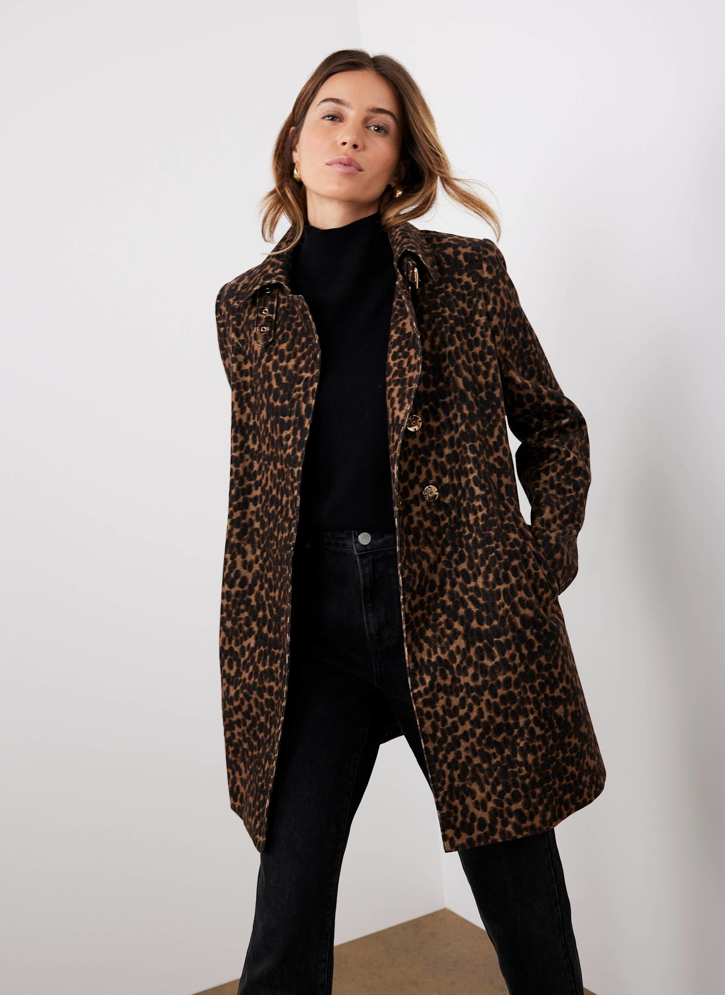 Leopard Print Velvet Coat
