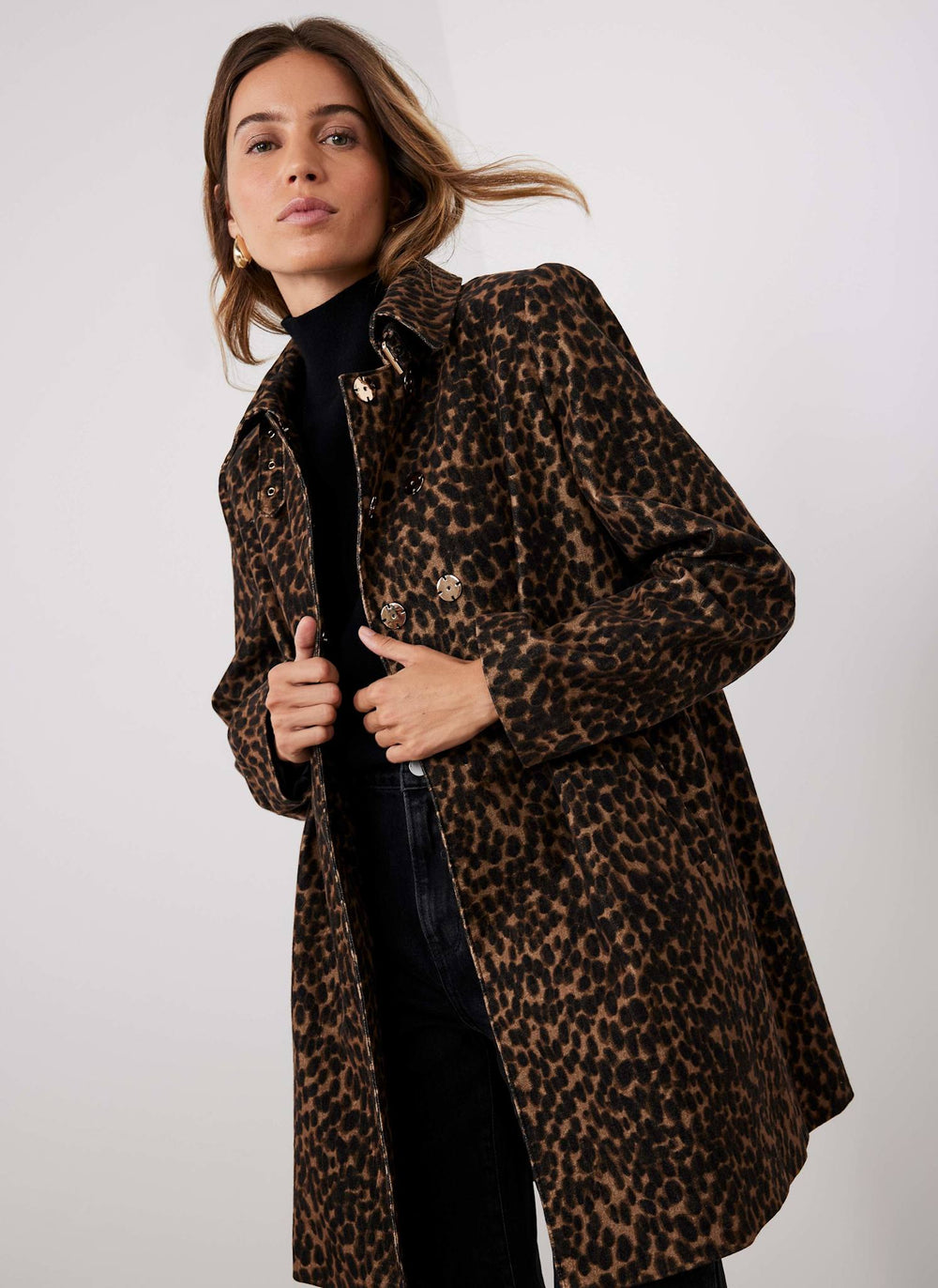 Leopard Print Velvet Coat