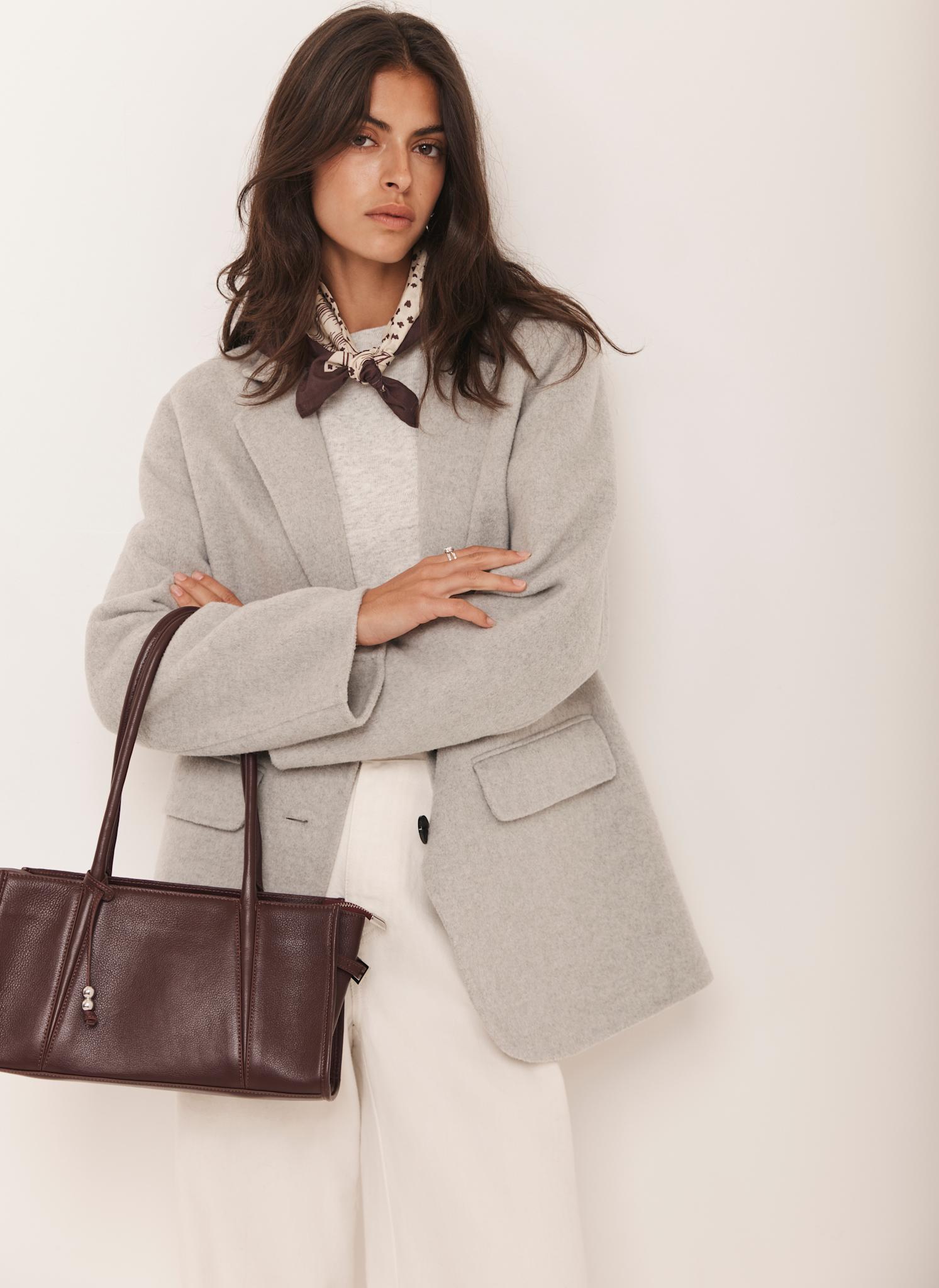 Light Grey Wool Blend Hand Finished Blazer – Mint Velvet