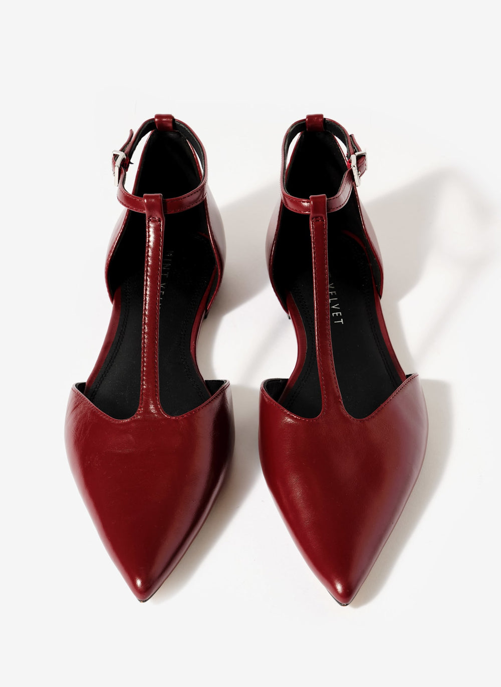 Lila Burgundy T-Bar Flats