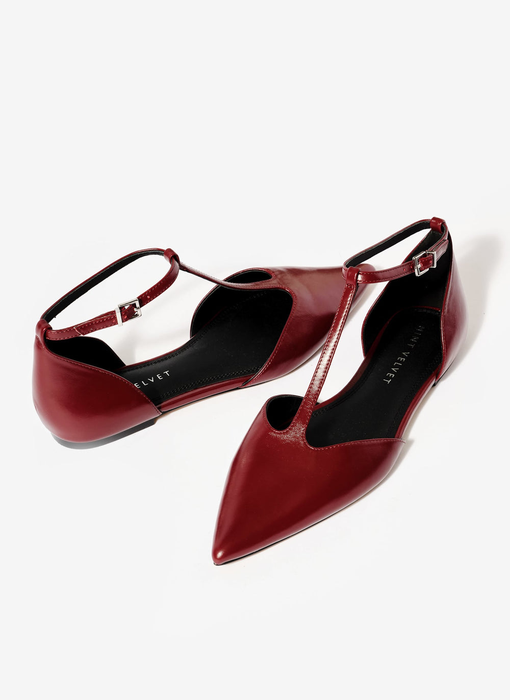 Lila Burgundy T-Bar Flats