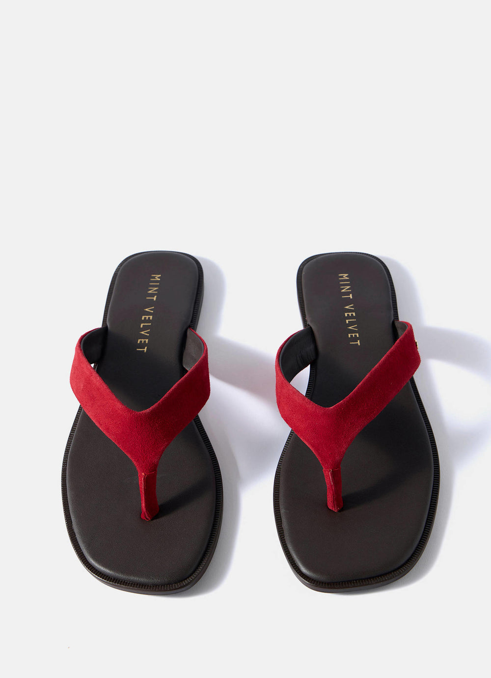 Lula Red Suede Flip Flop Sandals