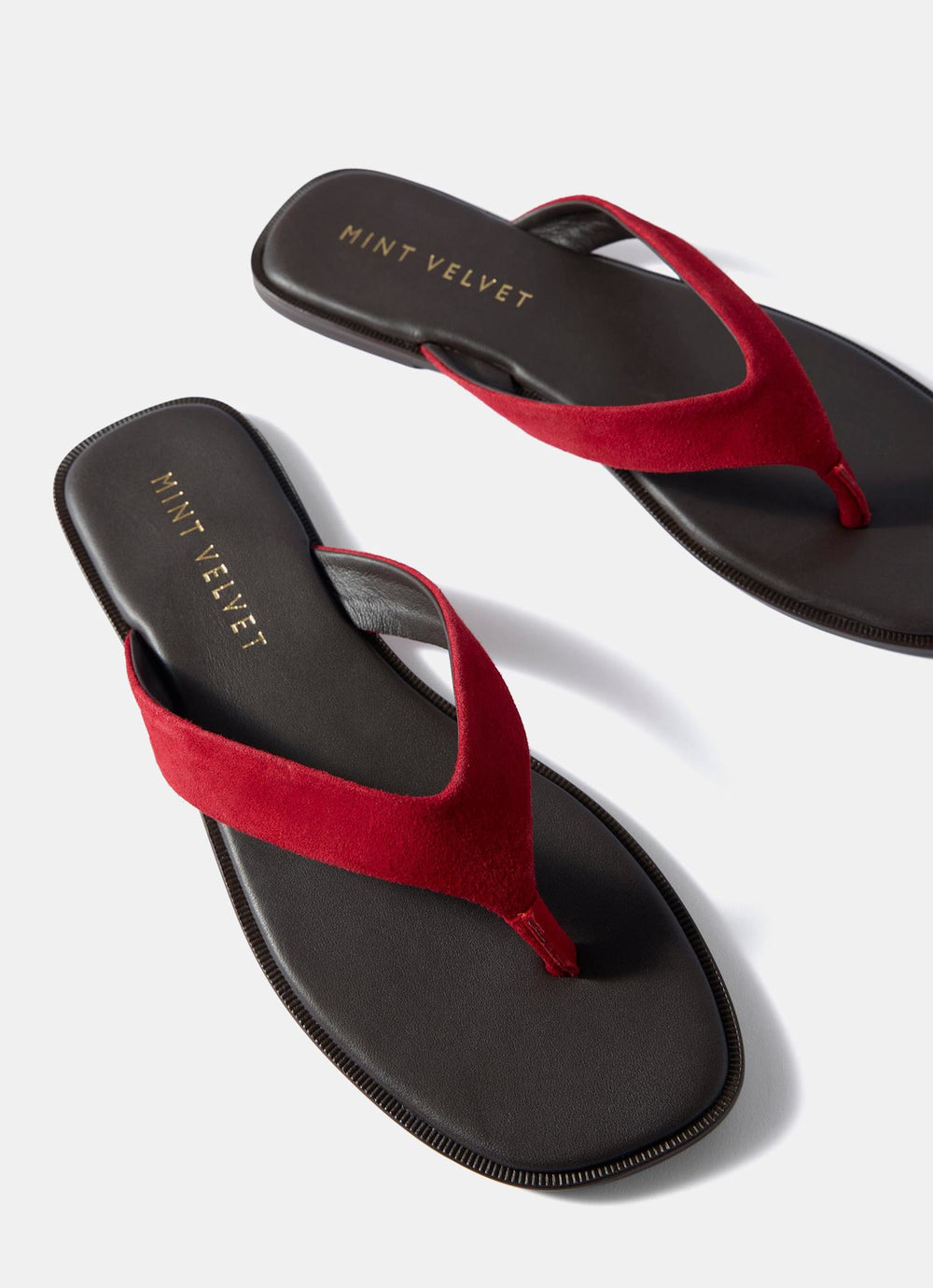 Lula Red Suede Flip Flop Sandals