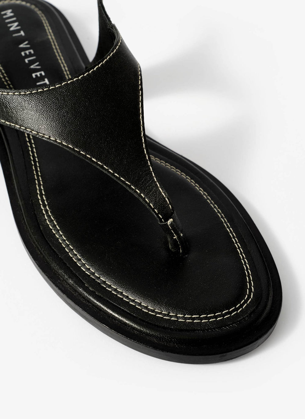 Luna Black Slingback Leather Sandals