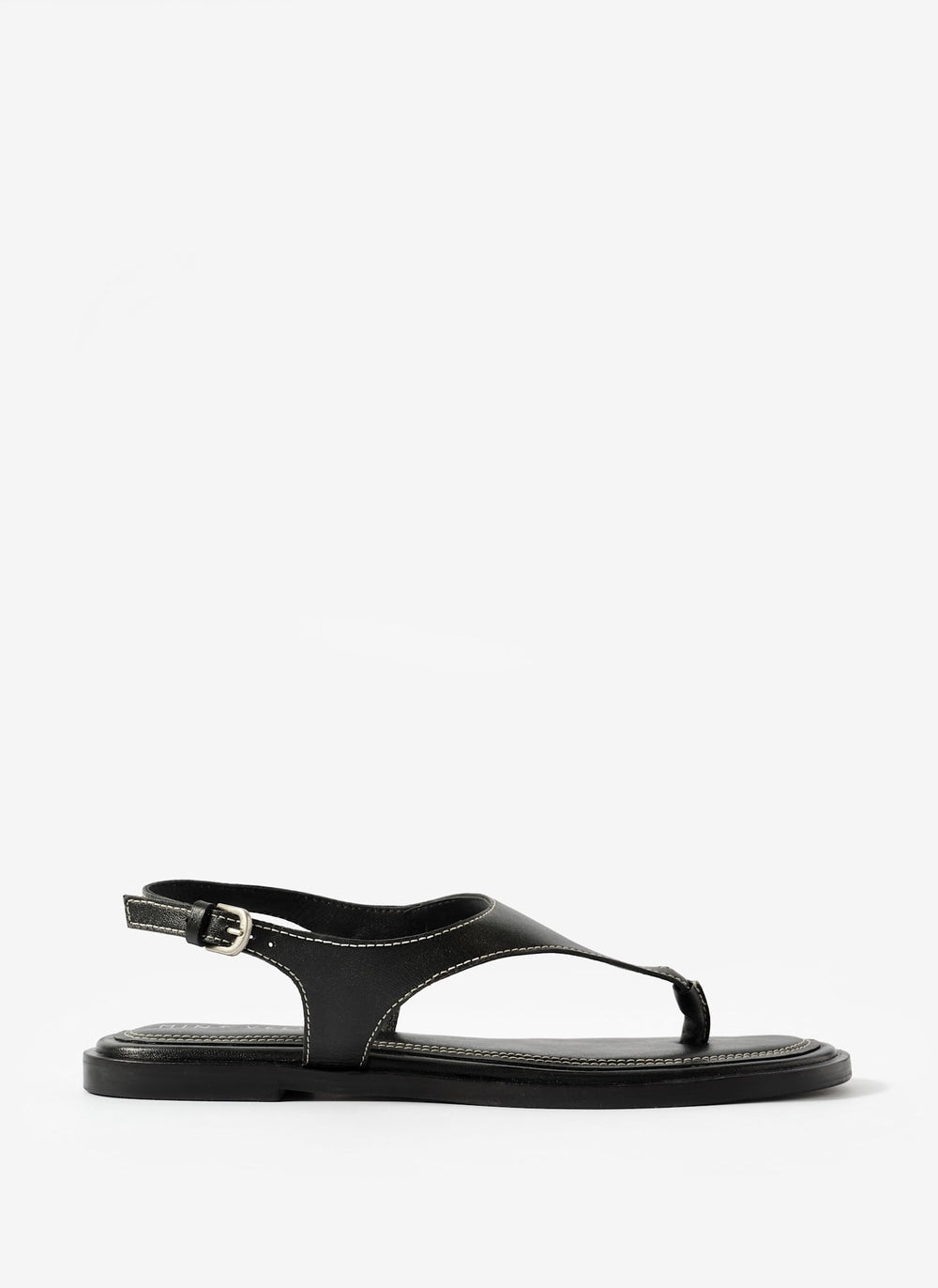 Luna Black Slingback Leather Sandals