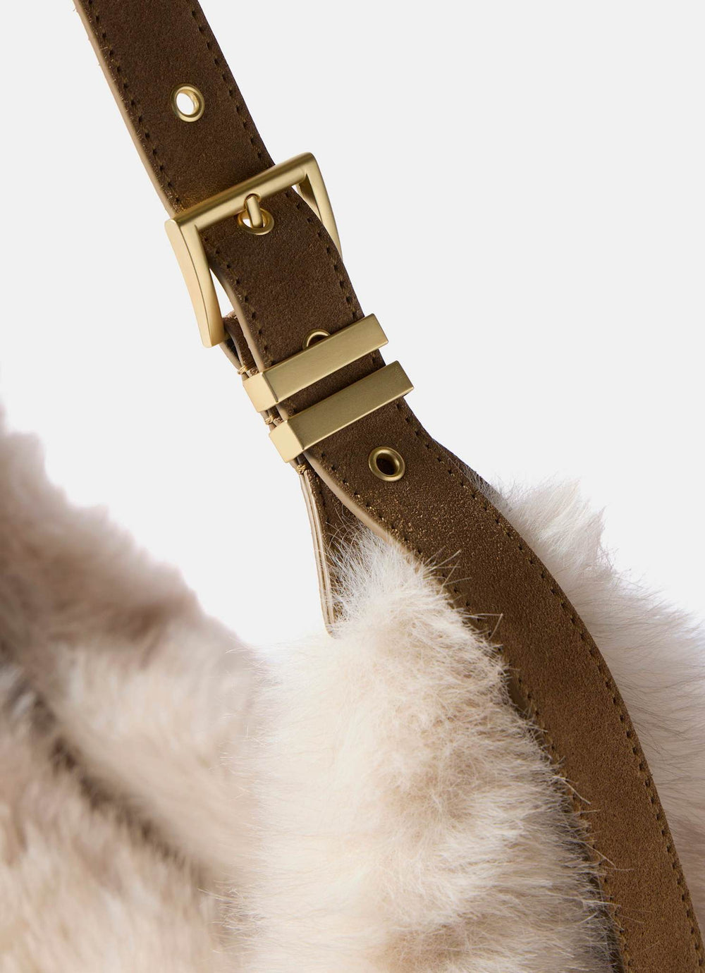 Luna Neutral Faux Fur Hobo Bag