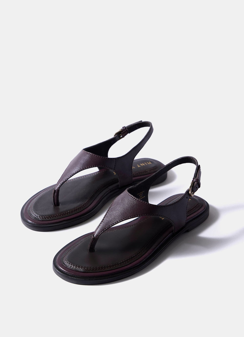 Luna Burgundy Slingback Leather Sandals