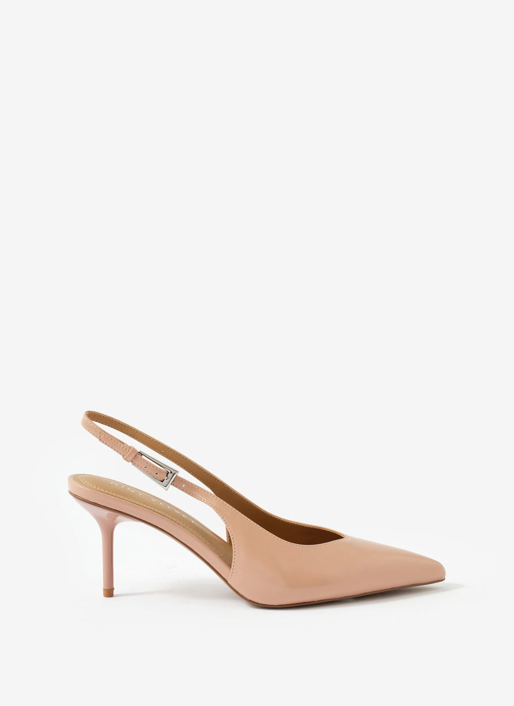 Lya Neutral Leather Sling Back Heels