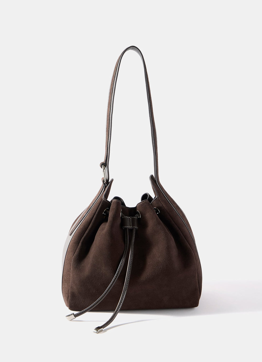 Mabel Brown Suede Bucket Bag