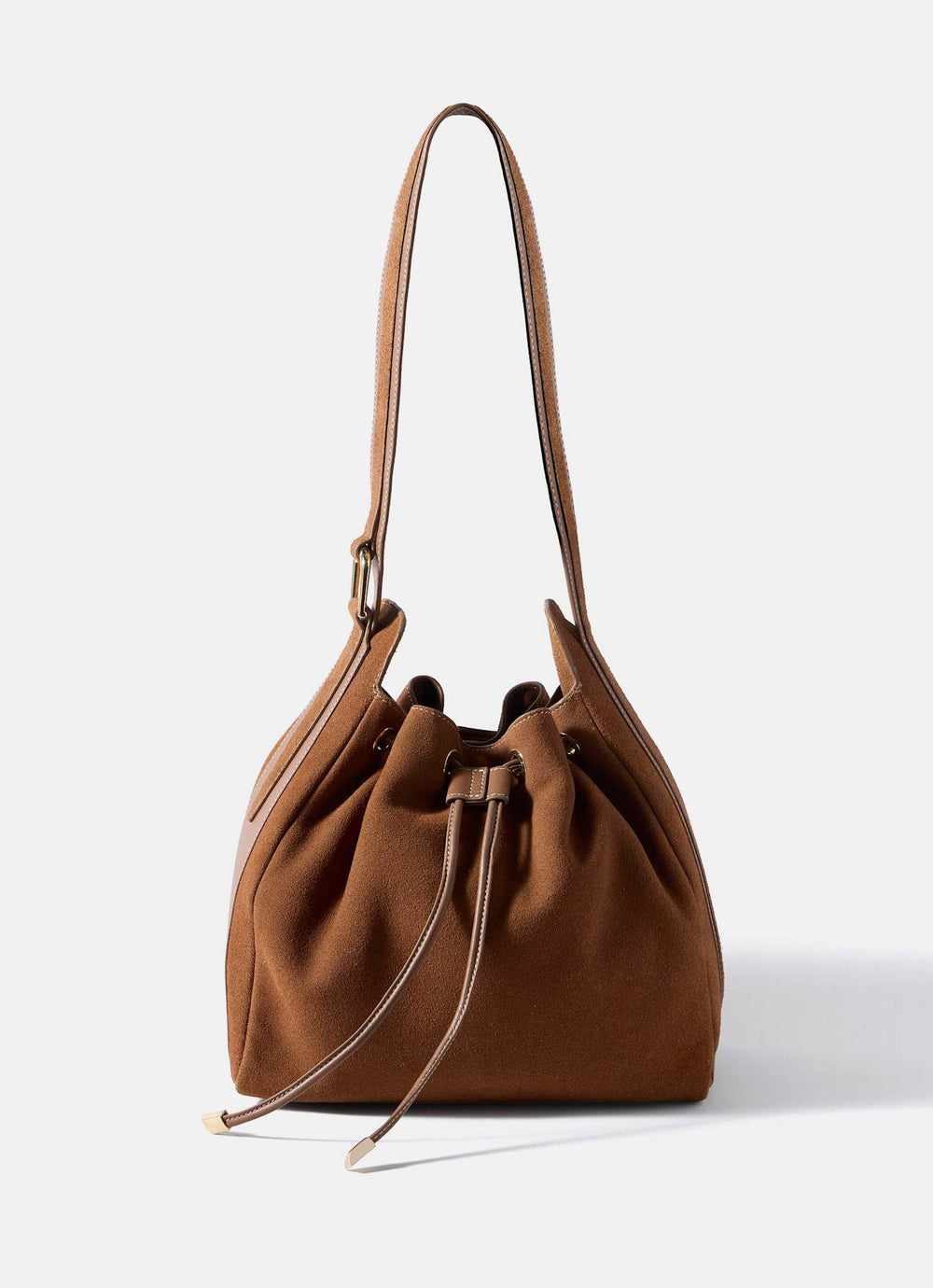 Mabel Tan Suede Bucket Bag