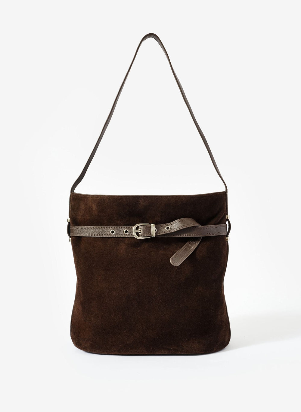 Maci Brown Suede Bucket Bag