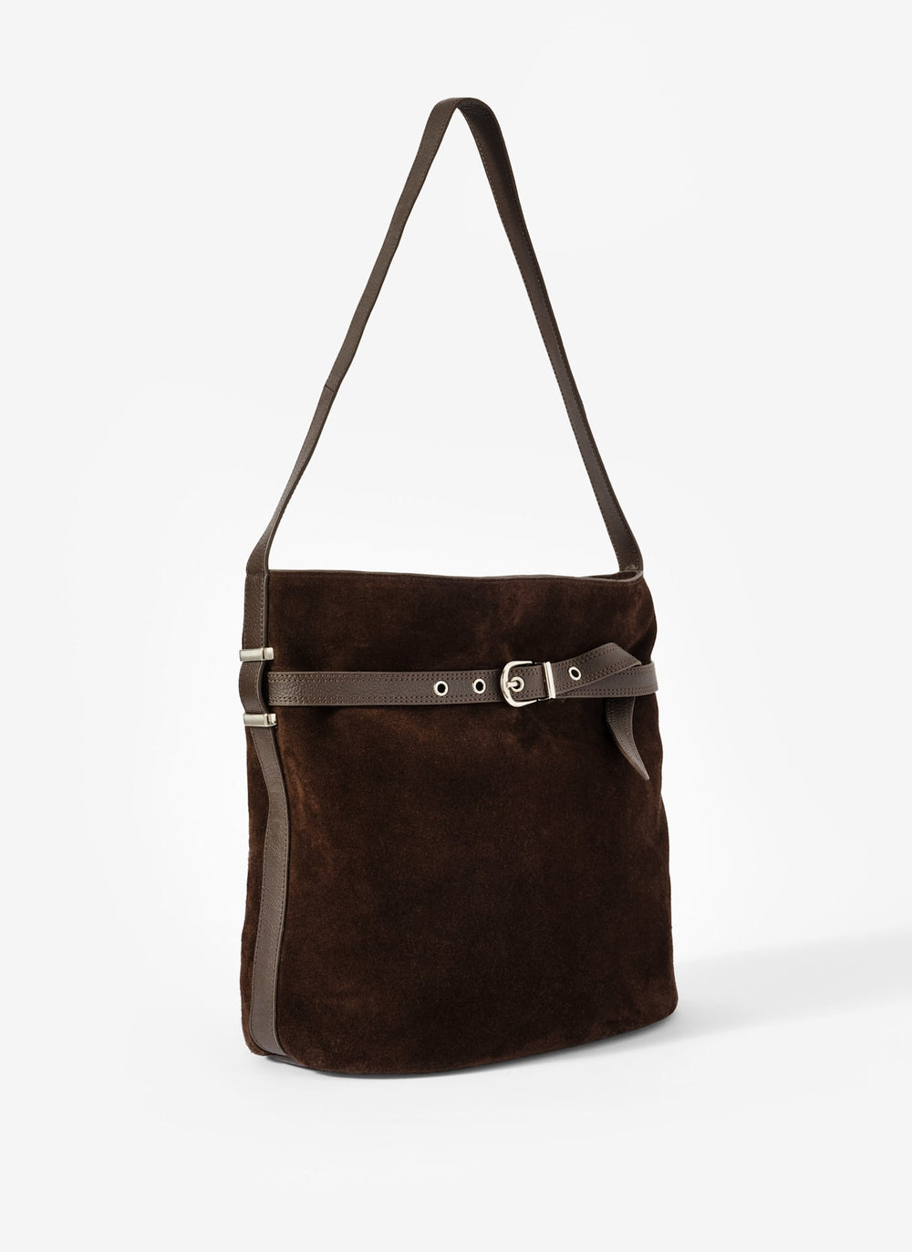 Maci Brown Suede Bucket Bag