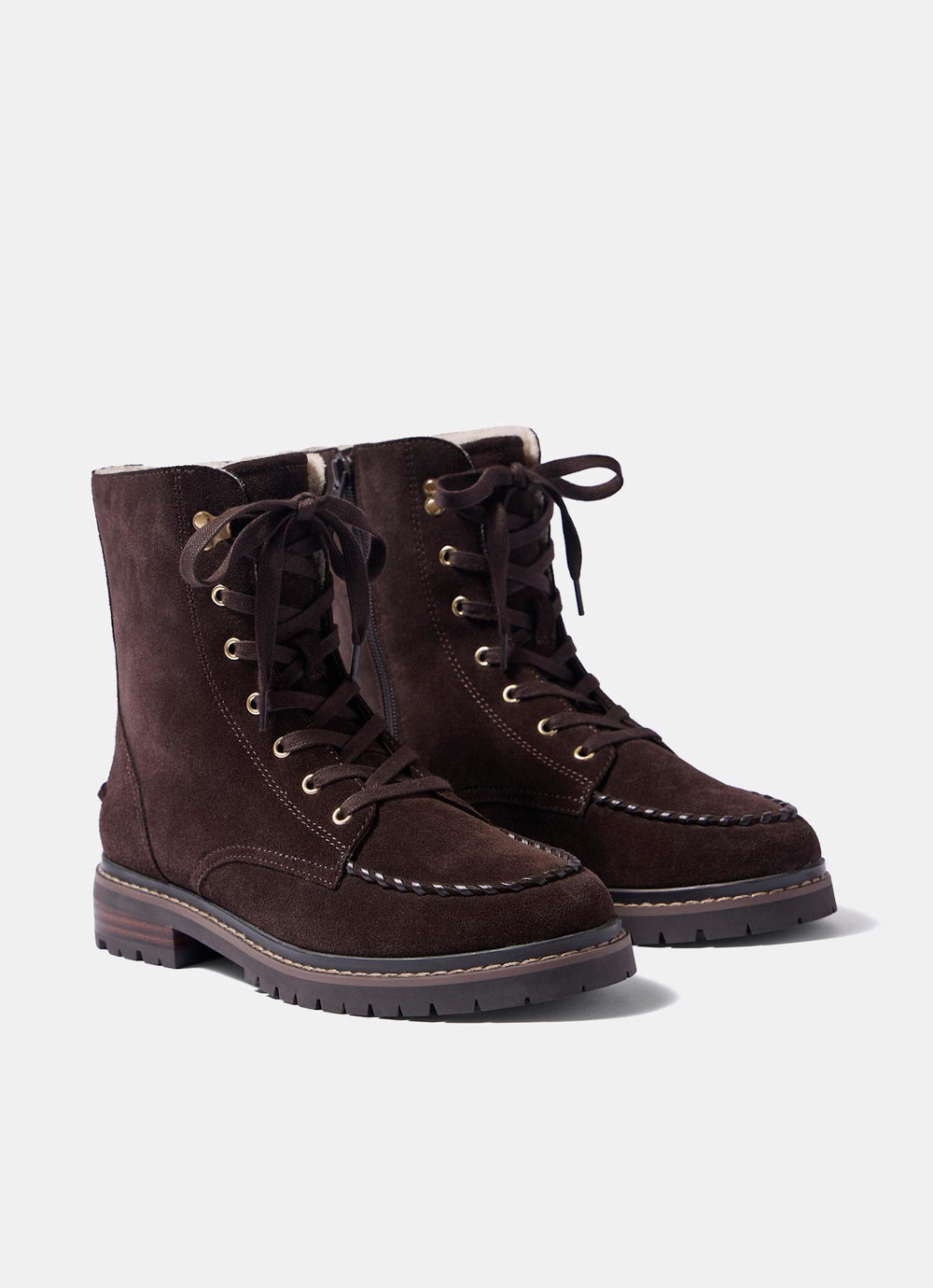 Maddy Brown Suede Lined Boots