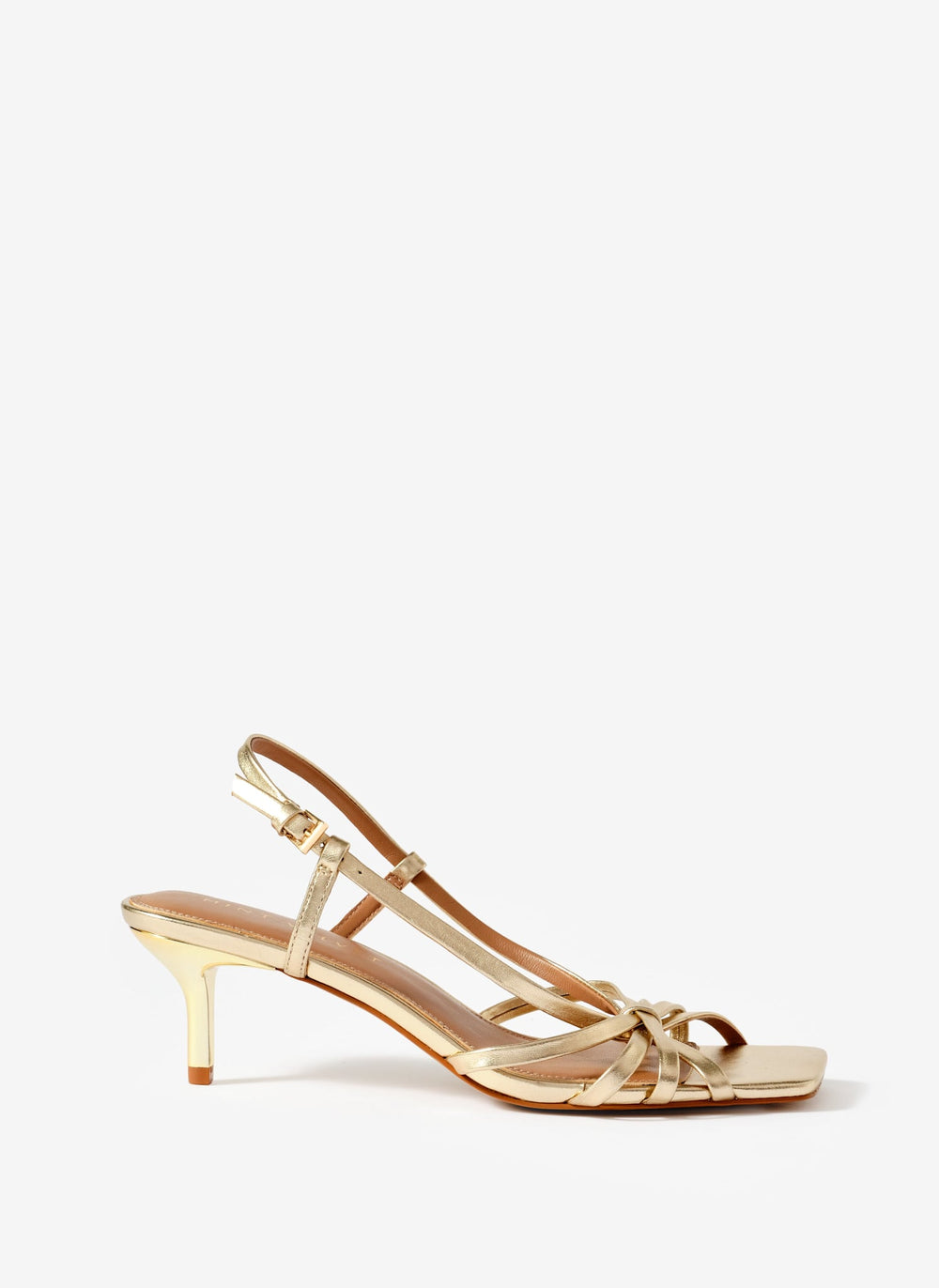 Marcie Gold Leather Strappy Heels