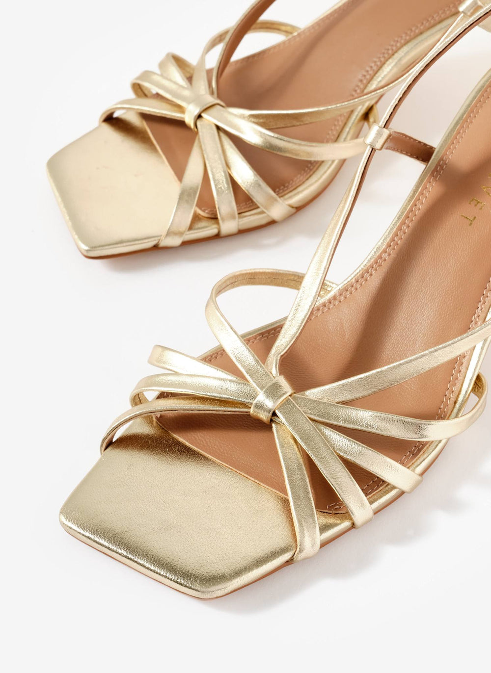 Marcie Gold Leather Strappy Heels