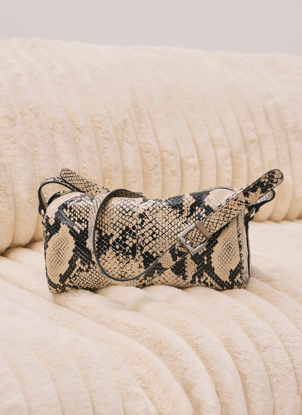Matilda Snake Print Leather Shoulder Bag