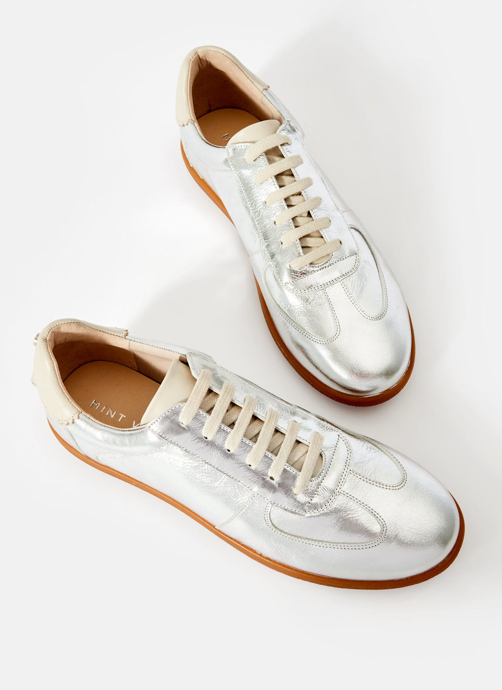 Mia Silver Leather Trainer