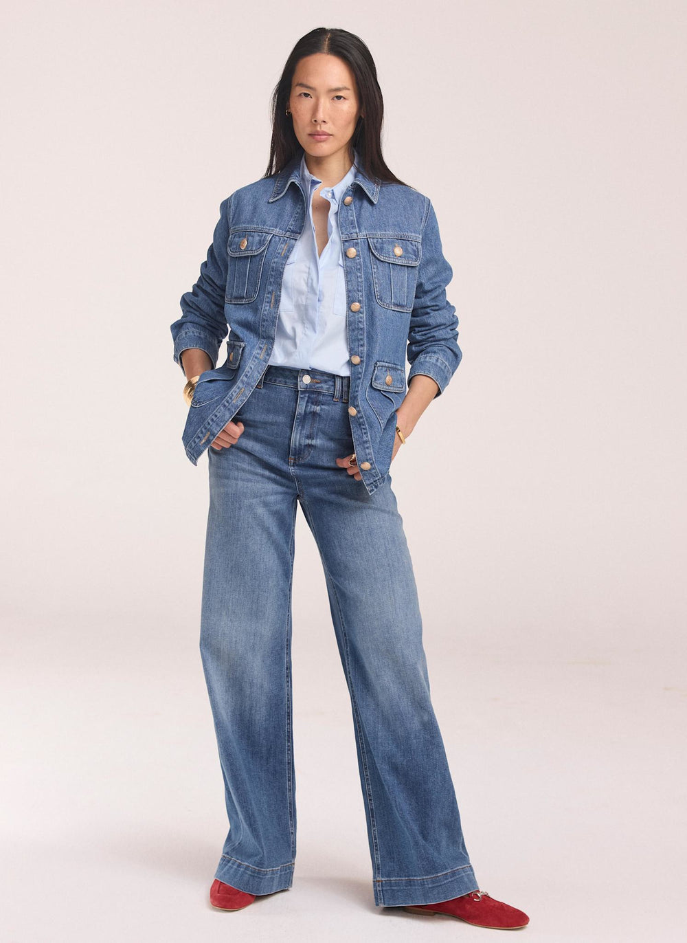 Mid Indigo Denim Shacket
