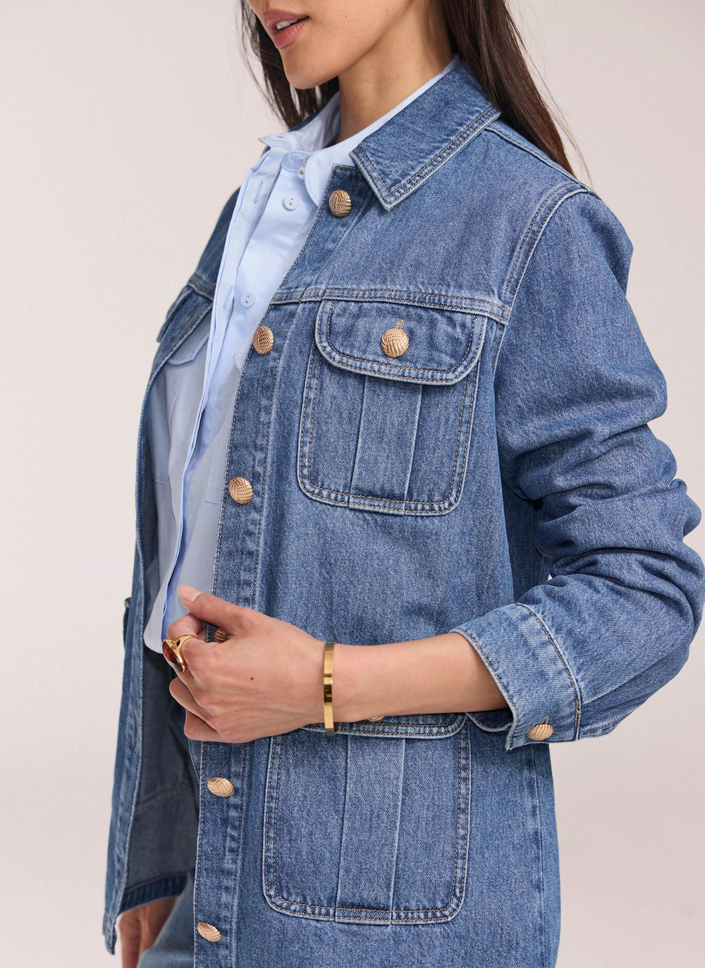 Mid Indigo Denim Shacket