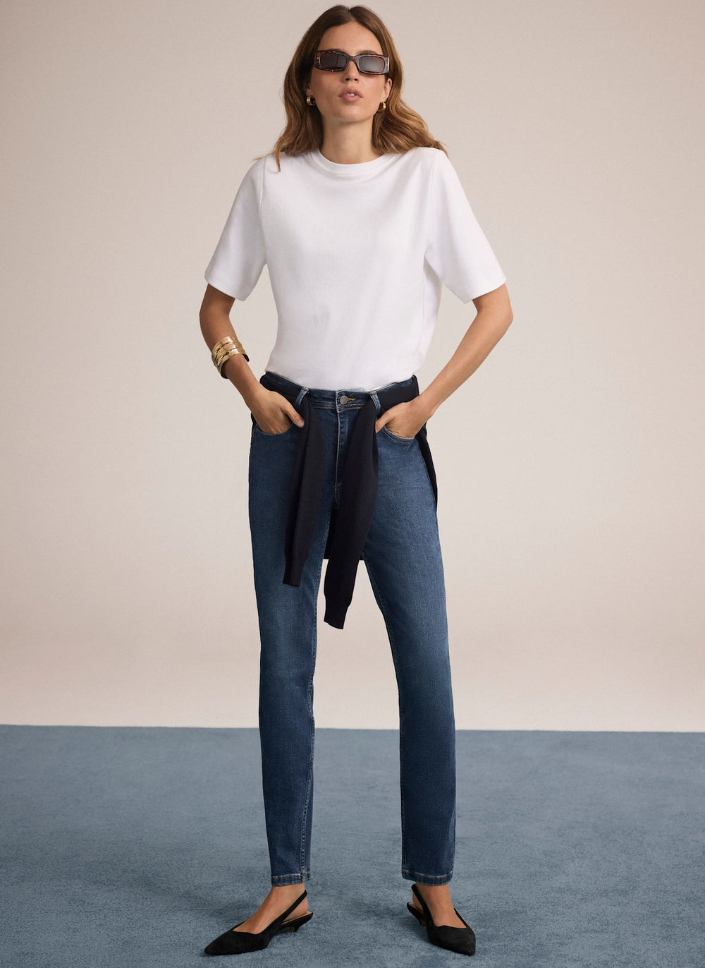 Mid Indigo Sculpting Skinny Jeans