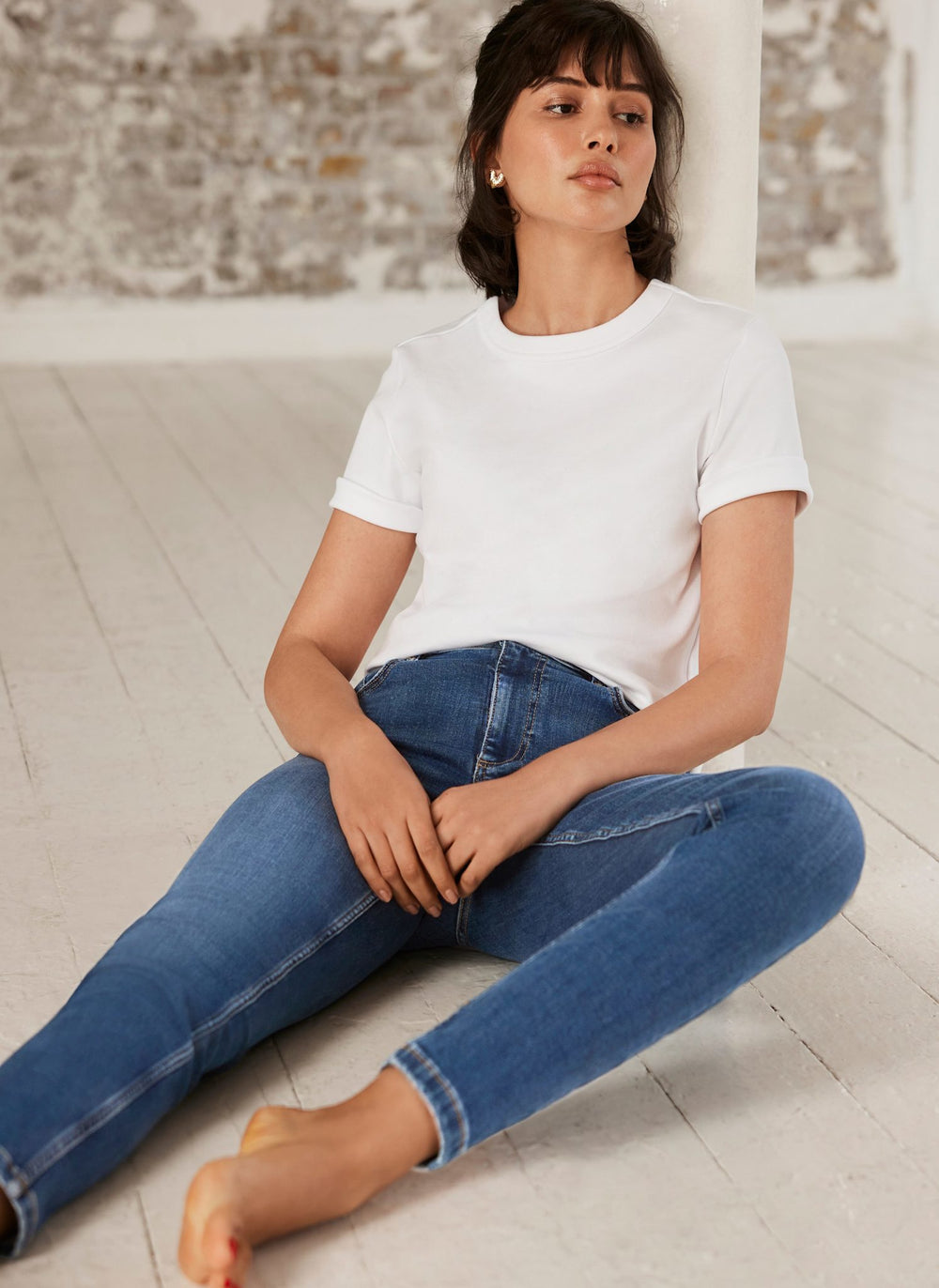 Mid Indigo Sculpting Skinny Jeans