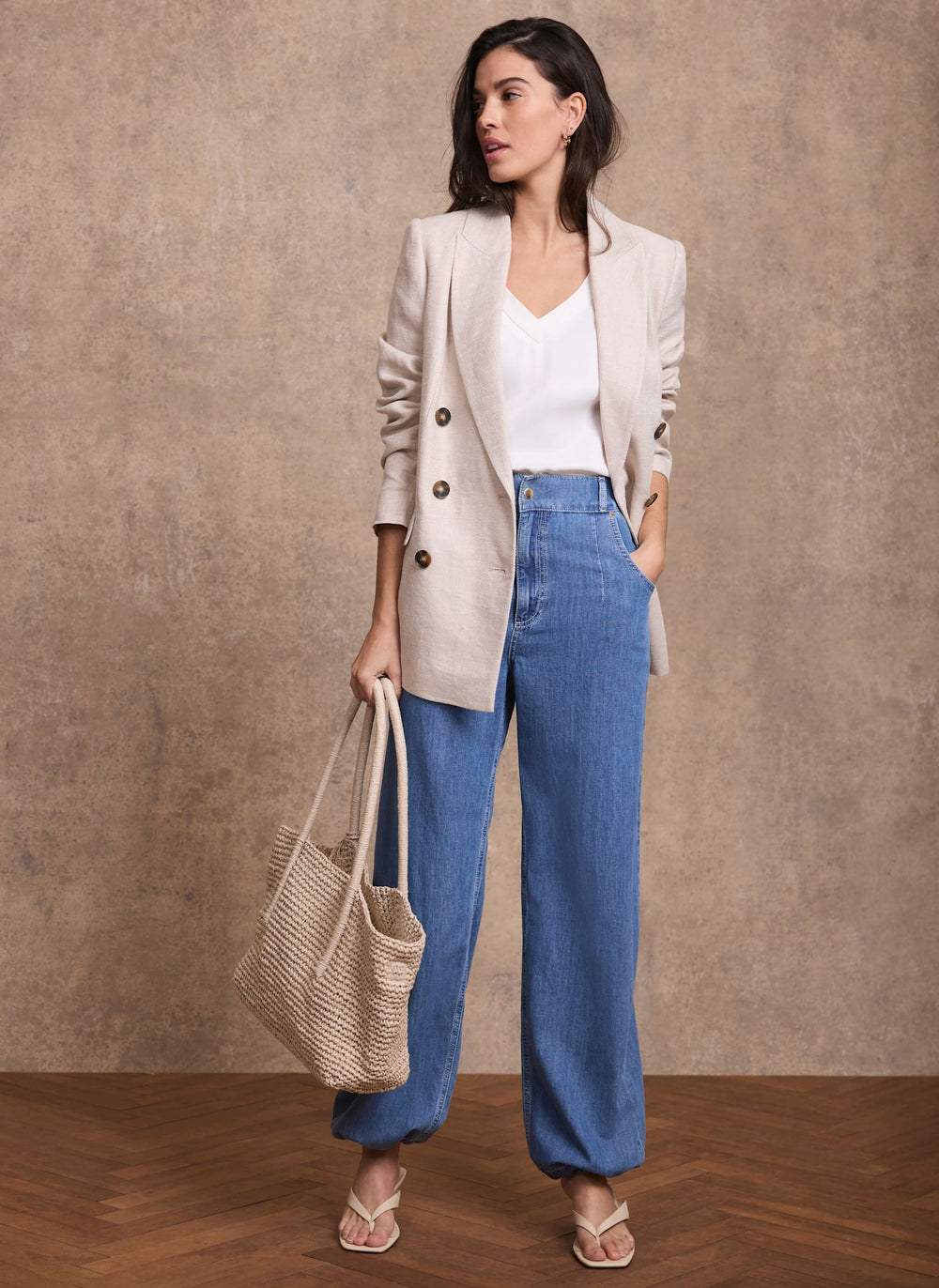 Mid Indigo Balloon Jeans