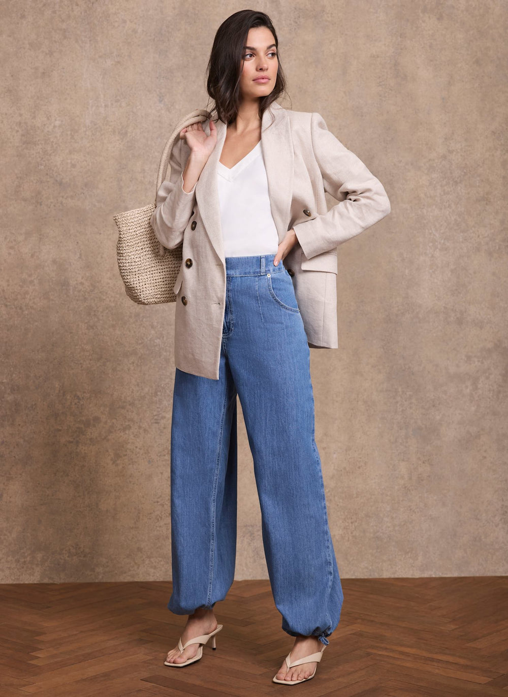 Mid Indigo Balloon Jeans