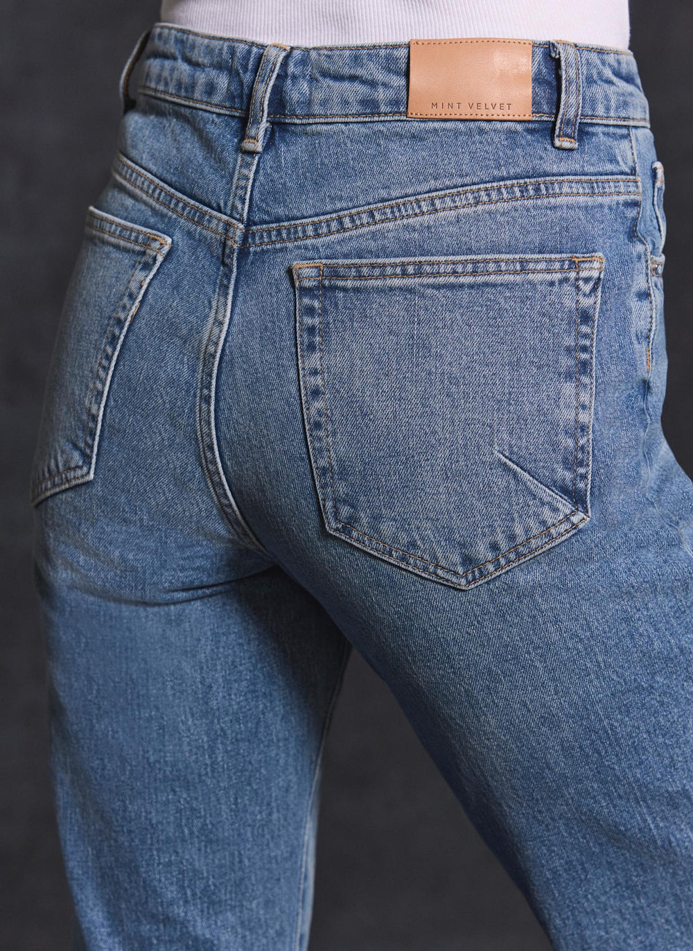 Mid Indigo Straight Jeans