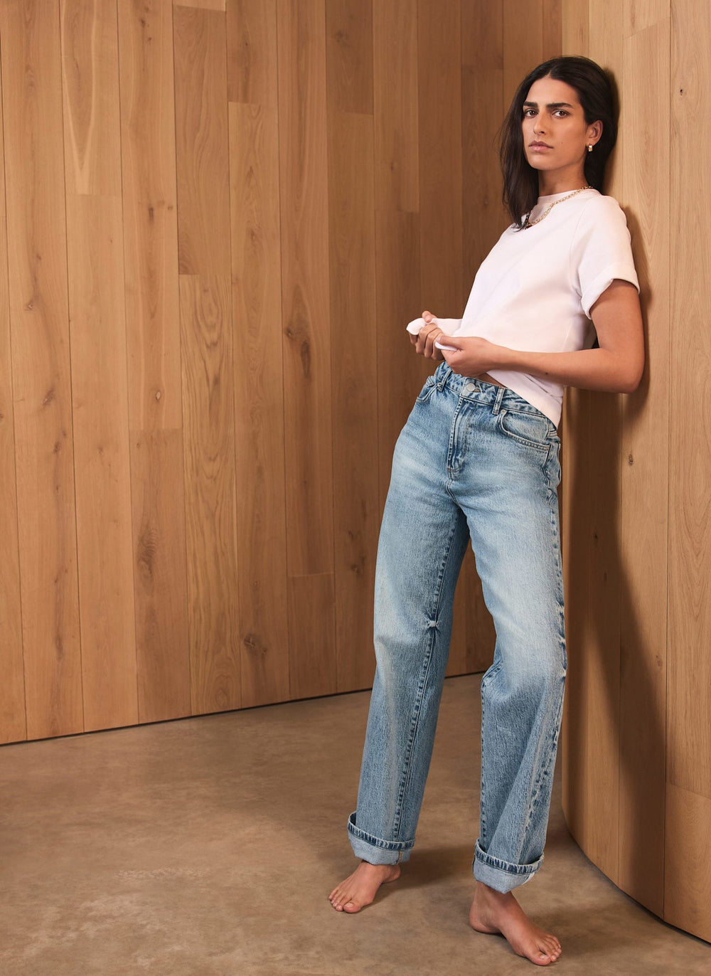 Mid Indigo Workable Wide Jeans