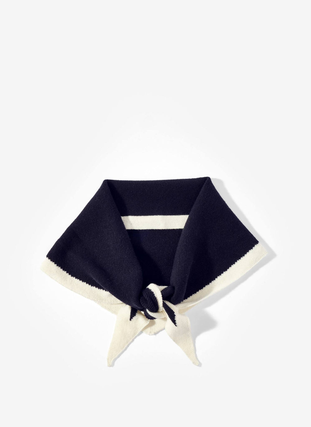Navy Cotton Blend Triangle Knit Scarf