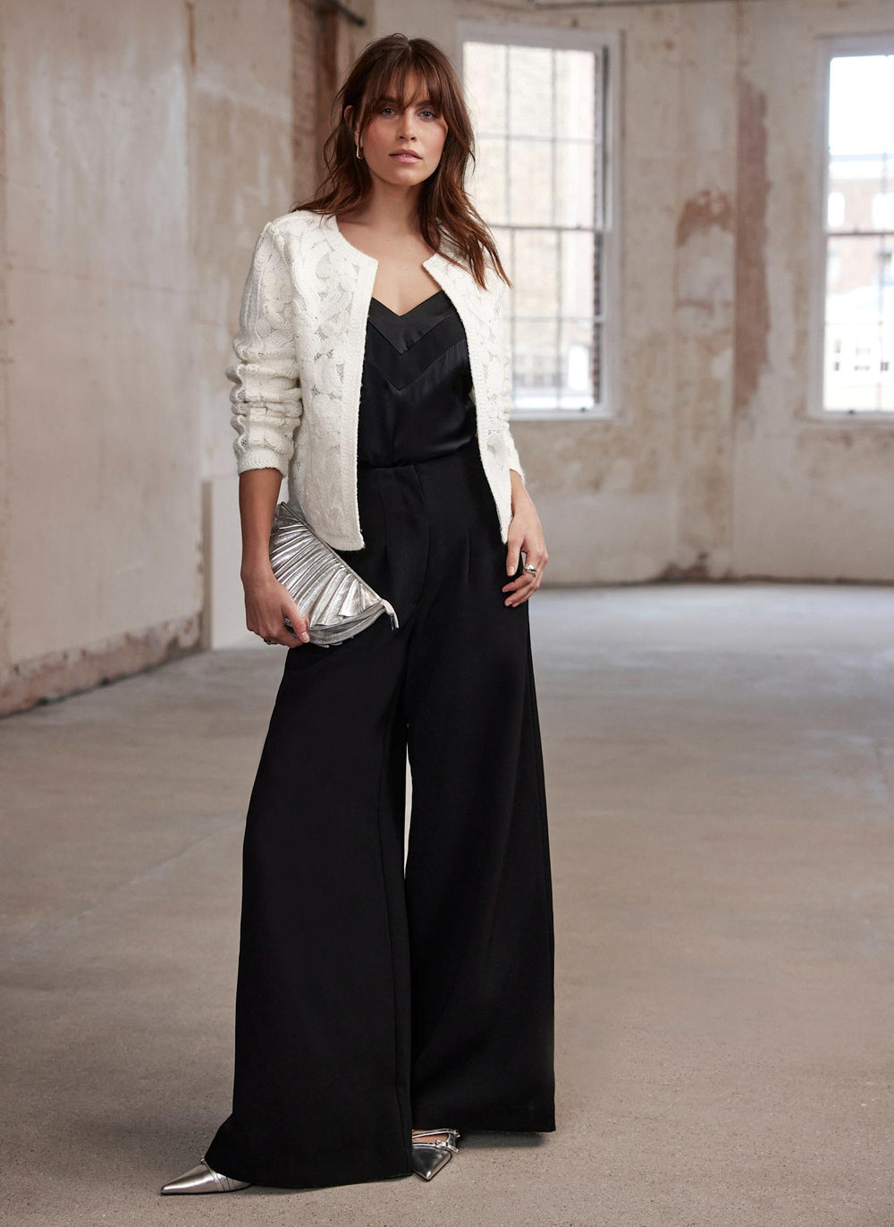 Cream Lace Knit Jacket