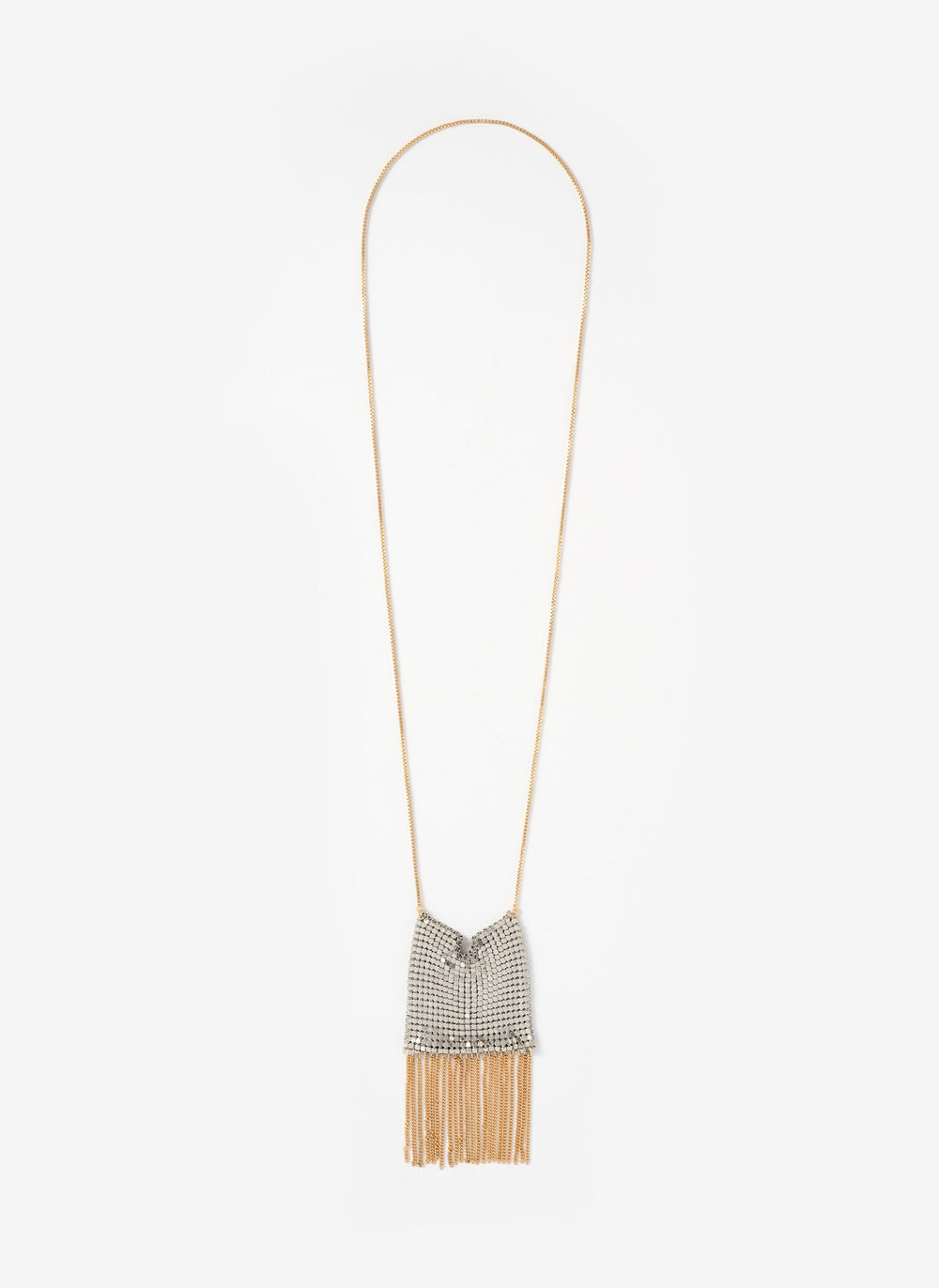 Mixed Metal Fringe Necklace