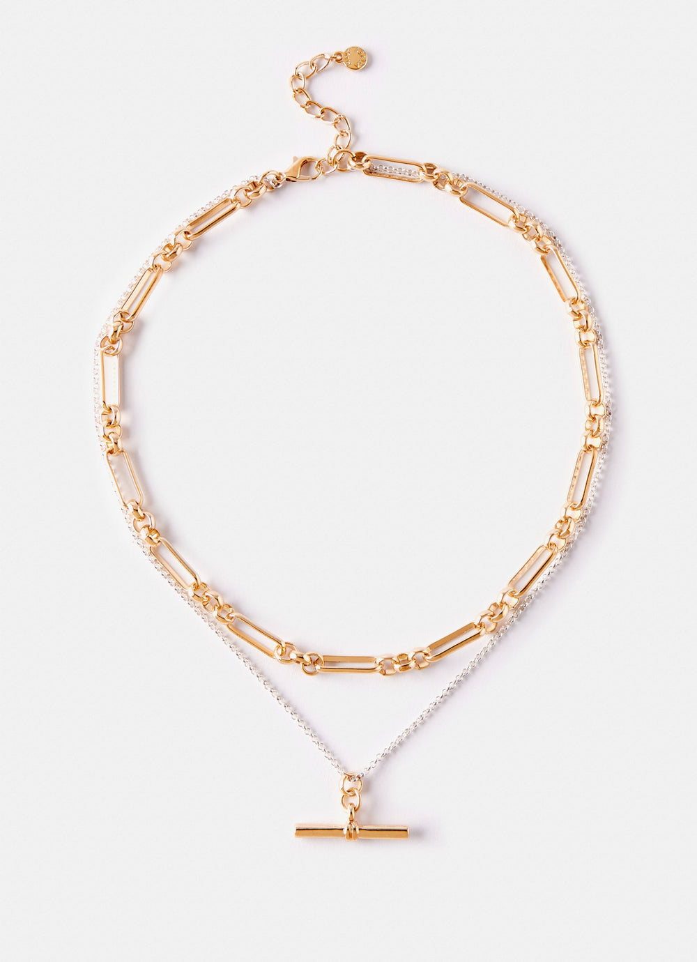 Mixed Metal Layered Necklace