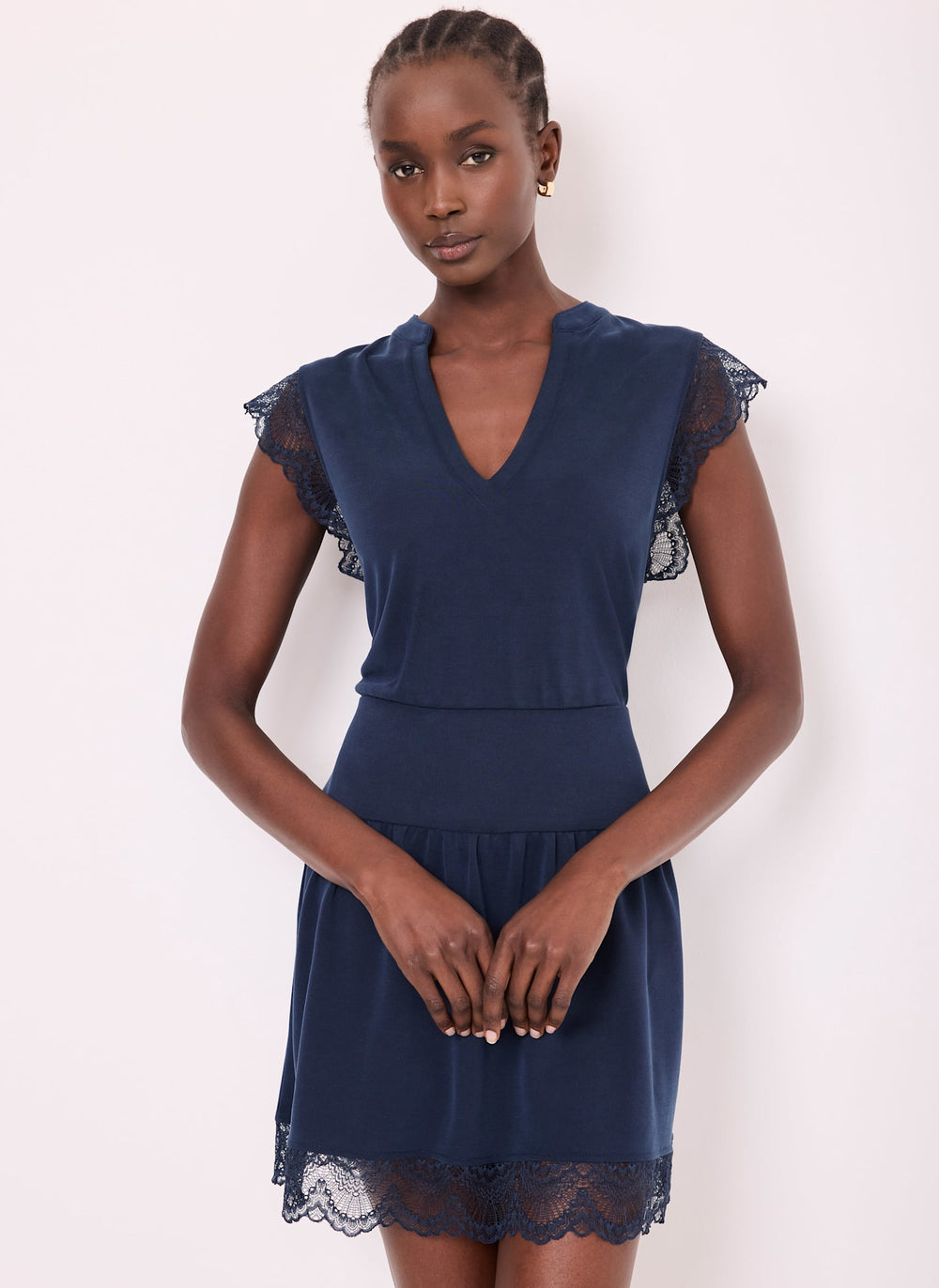 Navy Lace Detail Playsuit