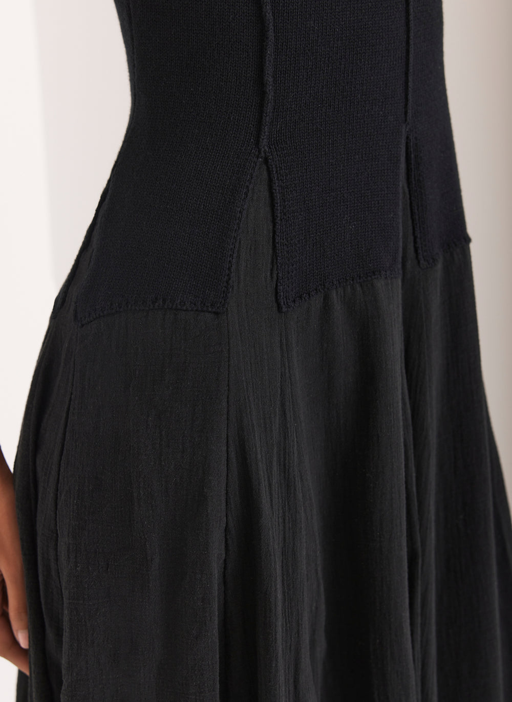 Navy Cotton Blend Drop Waist Maxi Dress