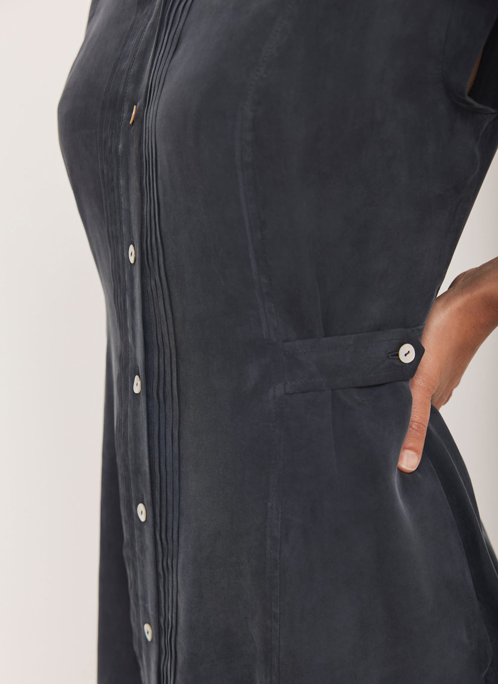 Navy Utility Midi Dress