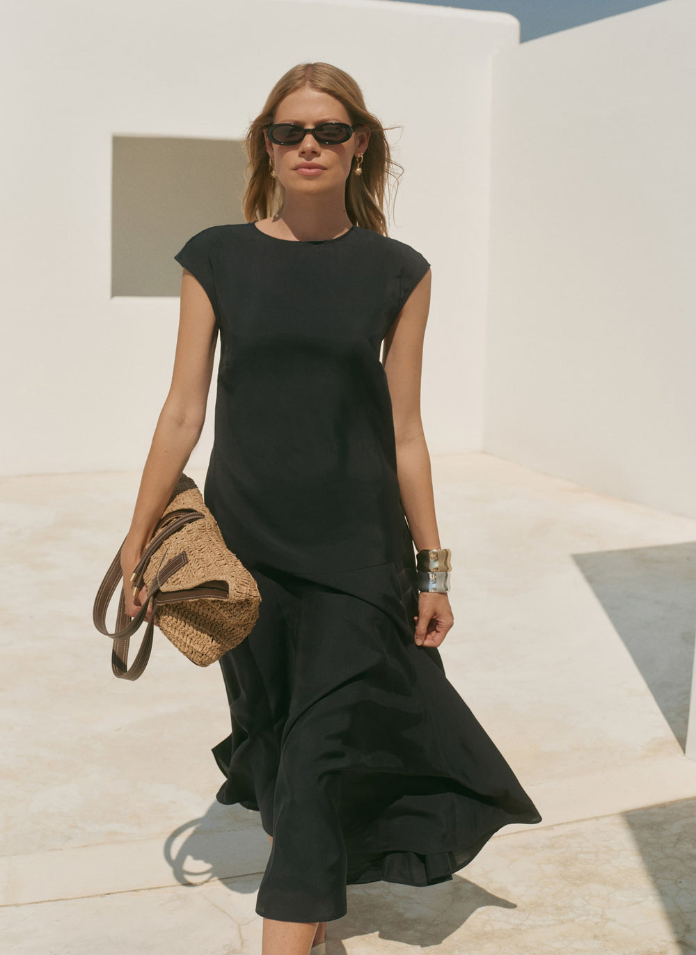 Navy Full Hem Midi Dress