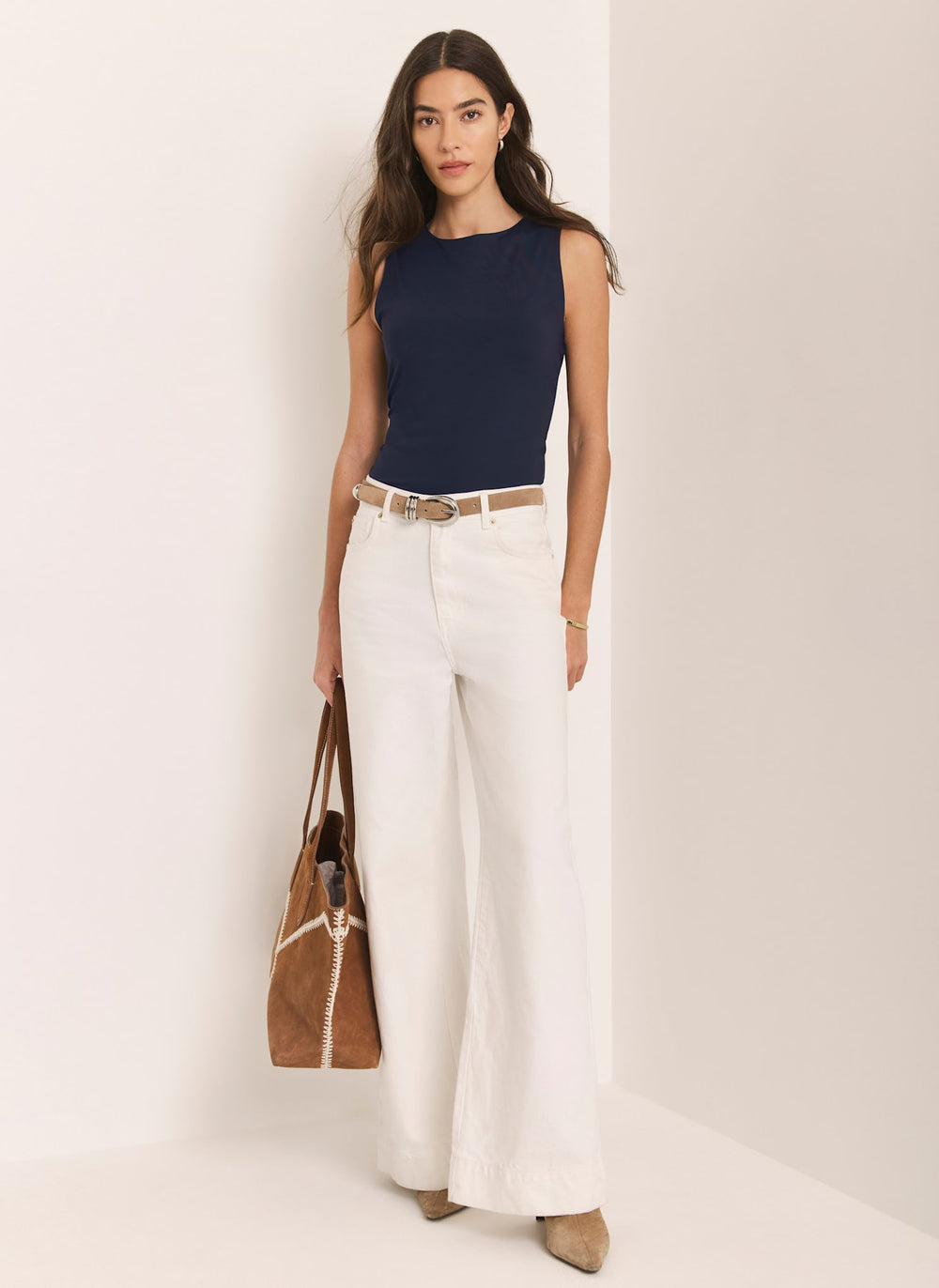 Navy High Neck Layering Vest