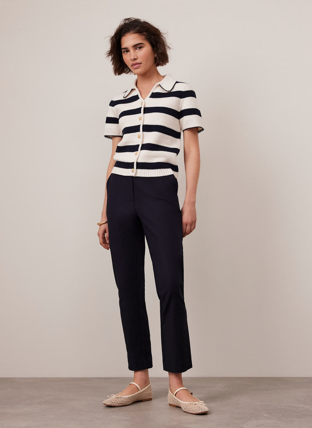 Navy Capri Trousers