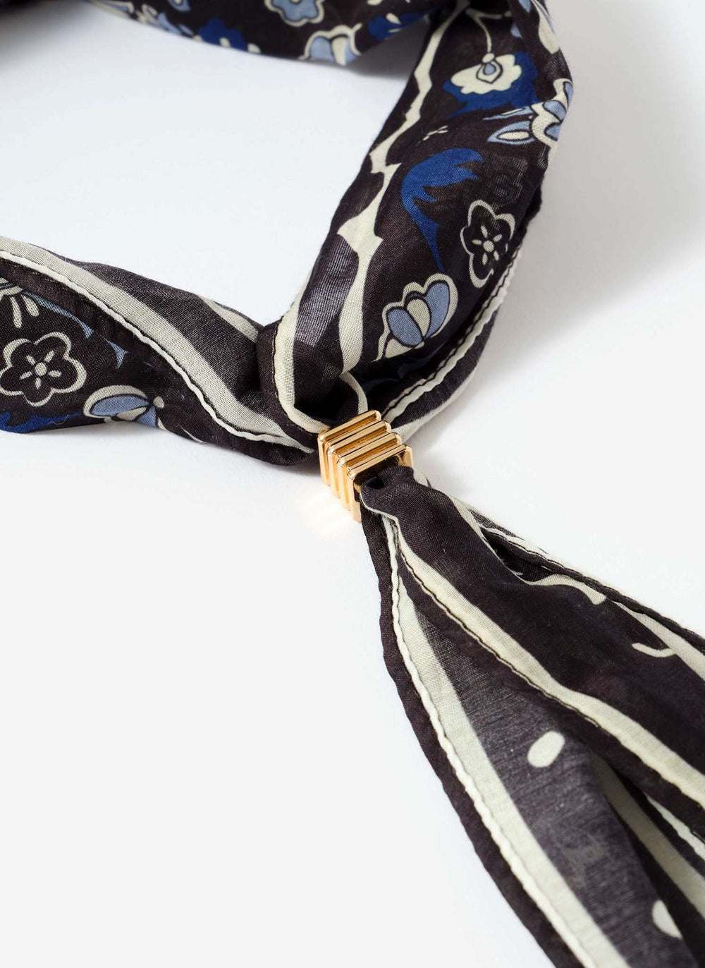 Navy Paisley Print Scarf