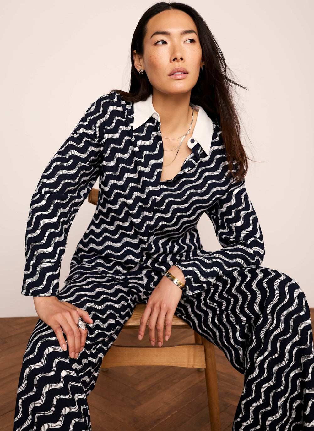 Navy Abstract Print Shirt
