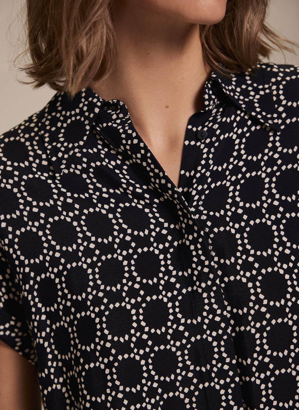 Navy Abstract Print Resort Shirt