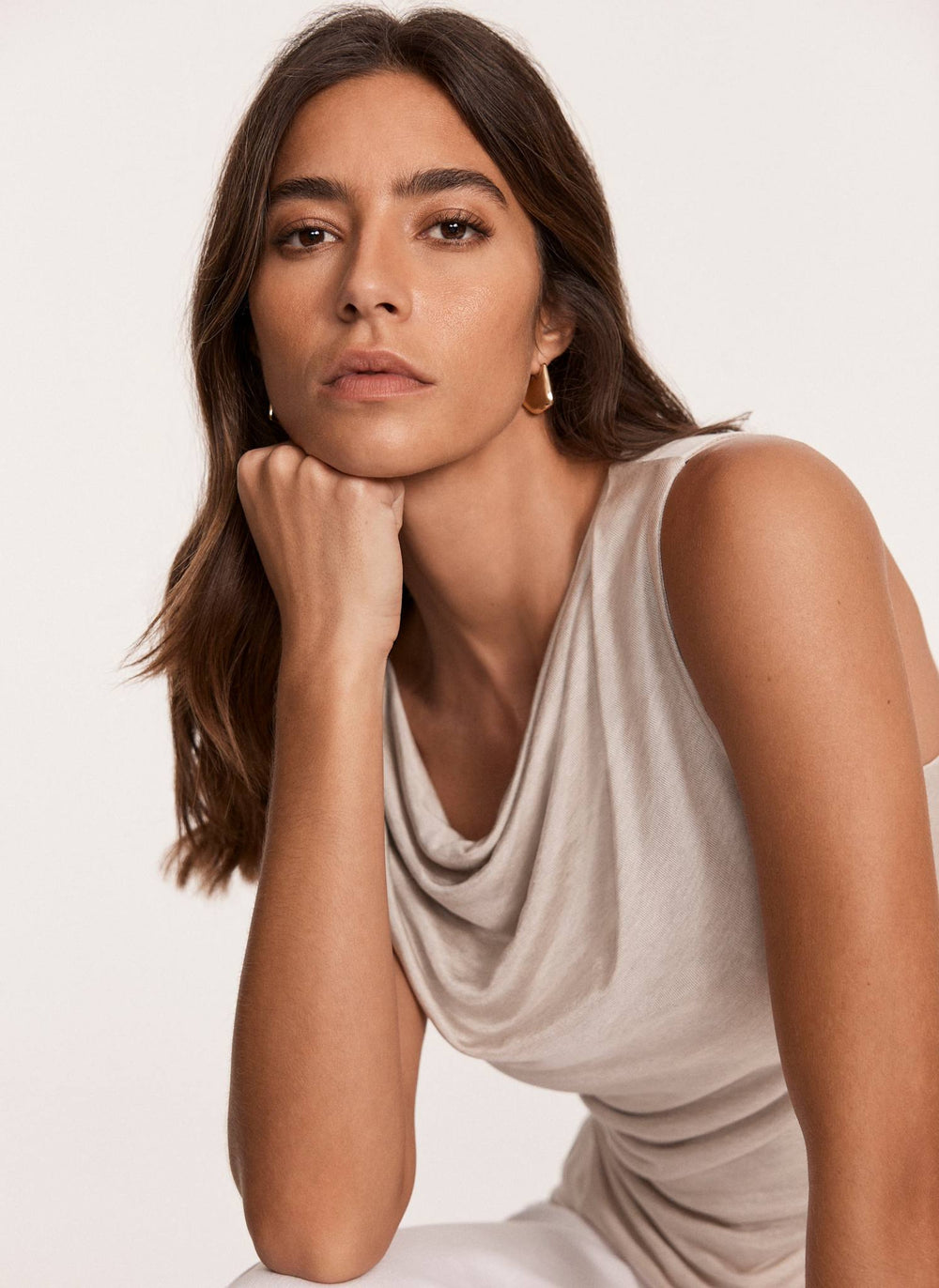 Neutral Draped Top