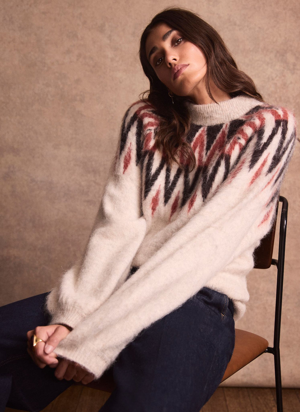 Neutral Fair Isle Knit Jumper