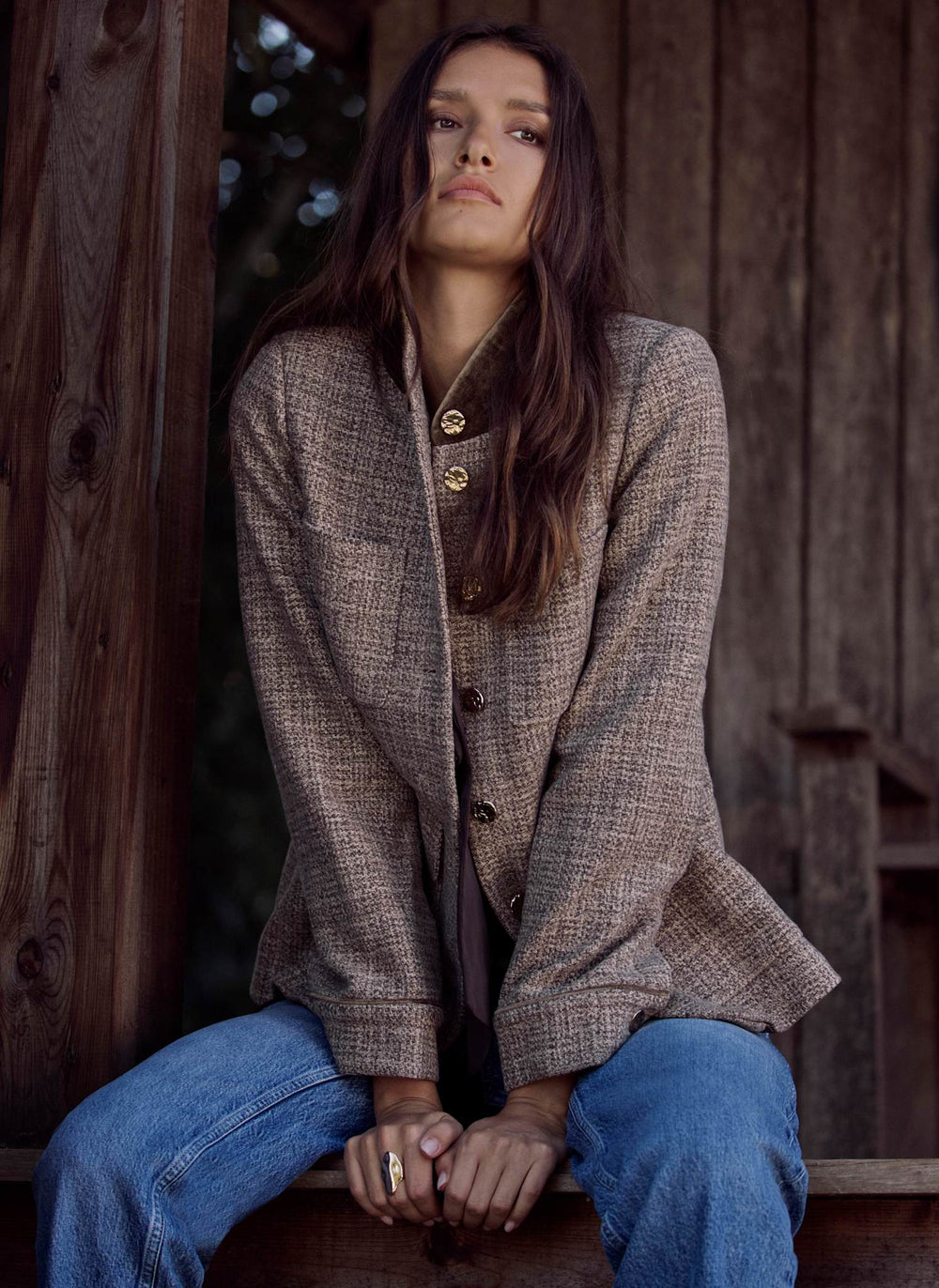Neutral Wool Blend Heritage Jacket